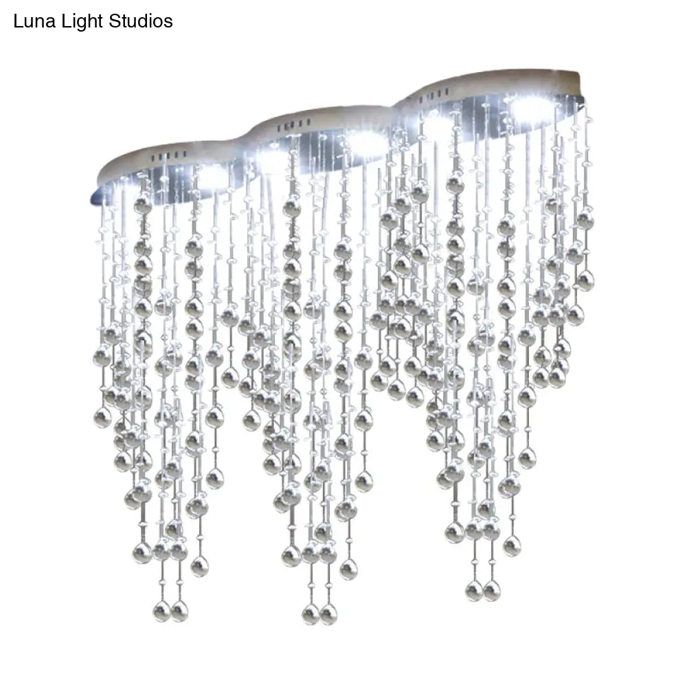 DecorBites™ DecorBites™ Modern LED Gold Flush Mount Raindrop Crystal Ceiling Lamp for Living Room