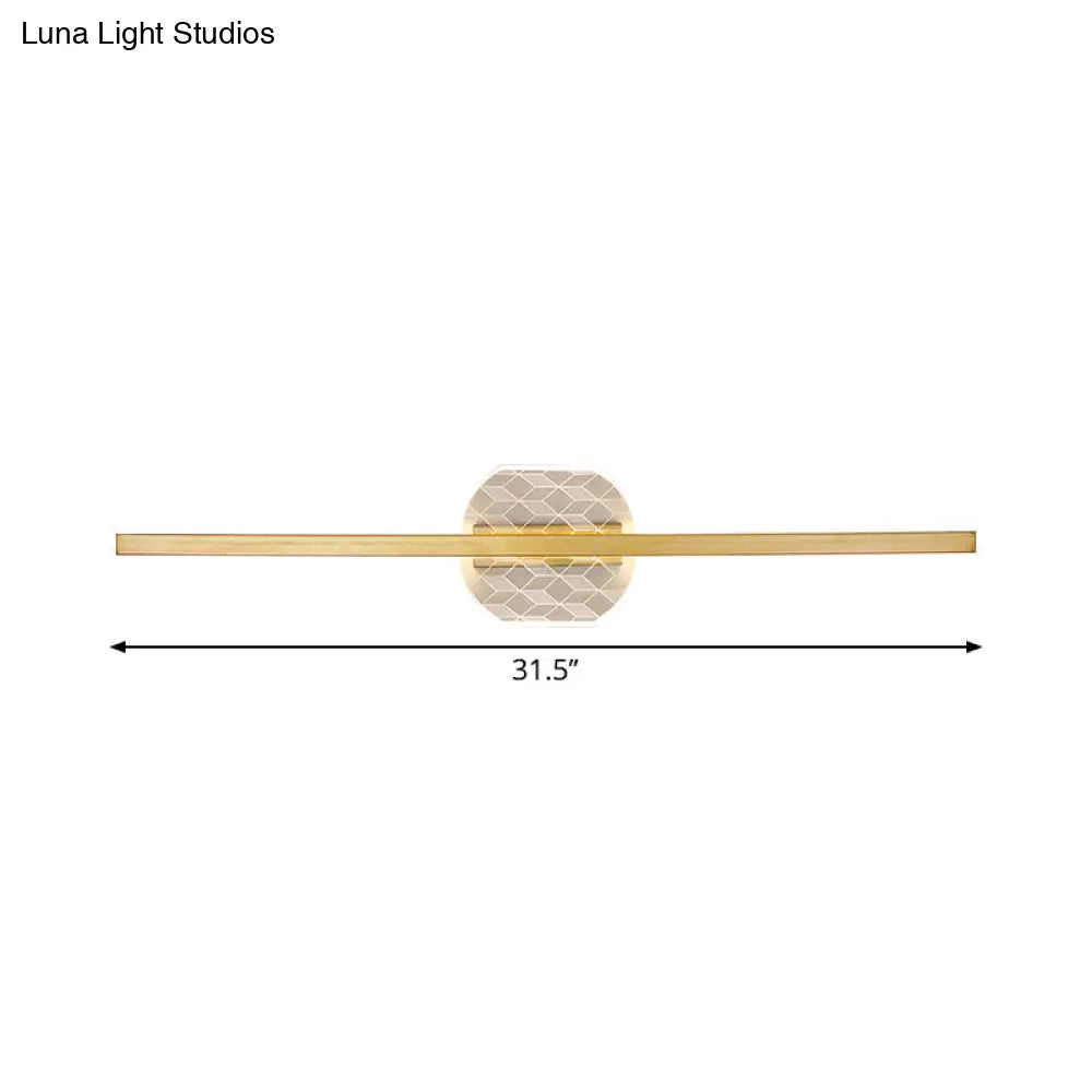 DecorBites™ DecorBites™ Modern LED Gold Linear Wall Mount Light in Warm/White, 23.5"/31.5" Width