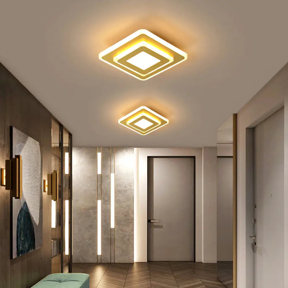 DecorBites™ DecorBites™ Modern LED Gold Plated Geometrical Ceiling Light for Hallway