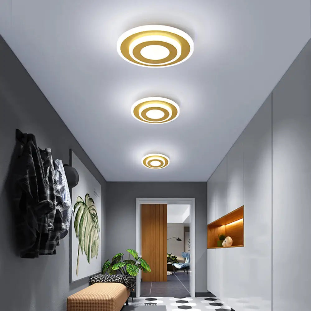 DecorBites™ DecorBites™ Modern LED Gold Plated Geometrical Ceiling Light for Hallway