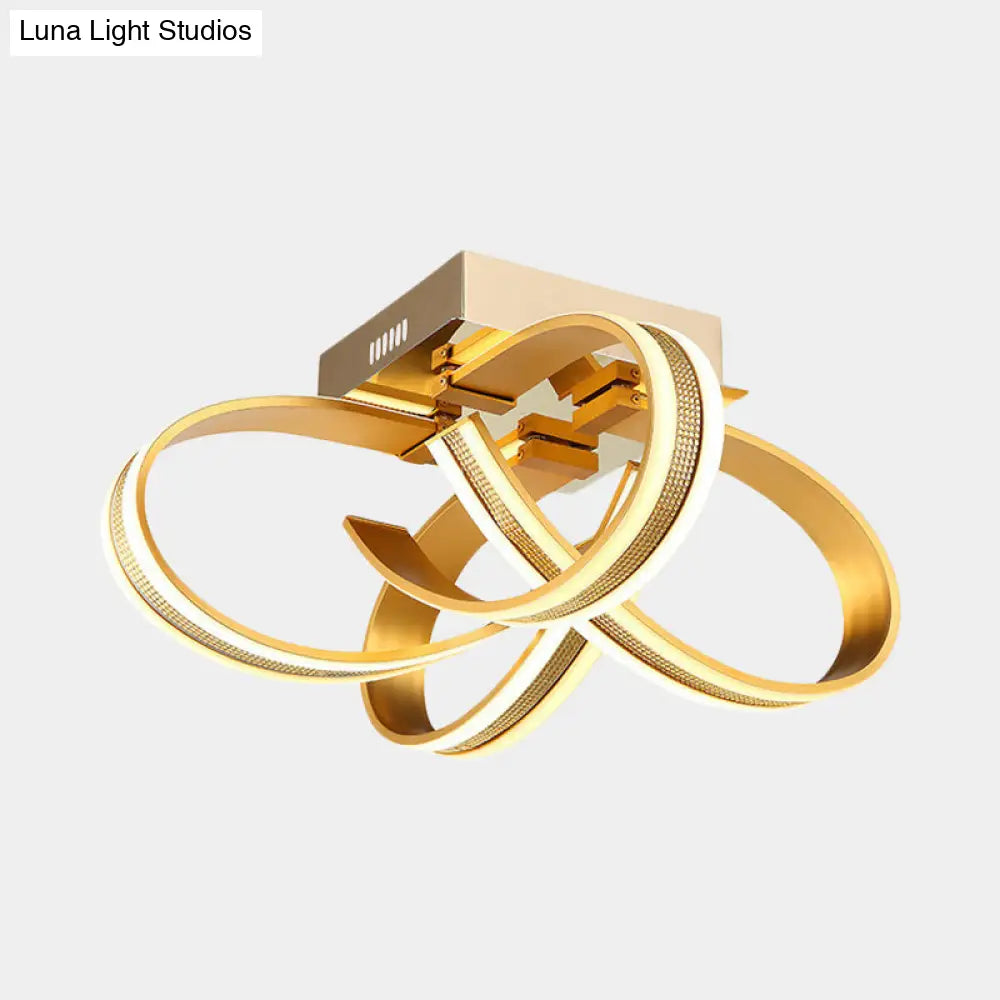 DecorBites™ DecorBites™ Modern LED Gold Ribbon Acrylic Flushmount Lighting for Living Room Ceiling