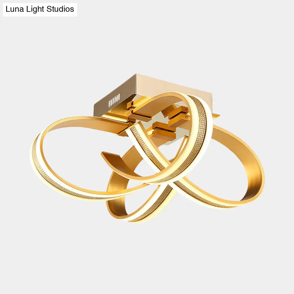 DecorBites™ DecorBites™ Modern LED Gold Ribbon Acrylic Flushmount Lighting for Living Room Ceiling