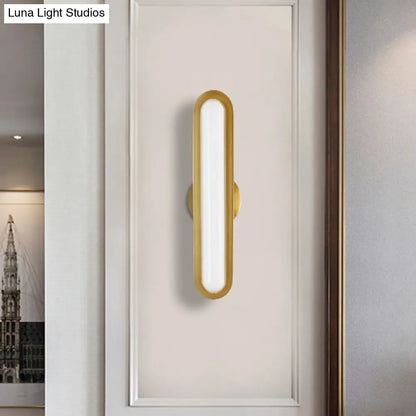 DecorBites™ DecorBites™ Modern LED Gold Wall Sconce with Acrylic Shade for Bedroom - Oval Metal Fixture