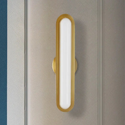 DecorBites™ DecorBites™ Modern LED Gold Wall Sconce with Acrylic Shade for Bedroom - Oval Metal Fixture