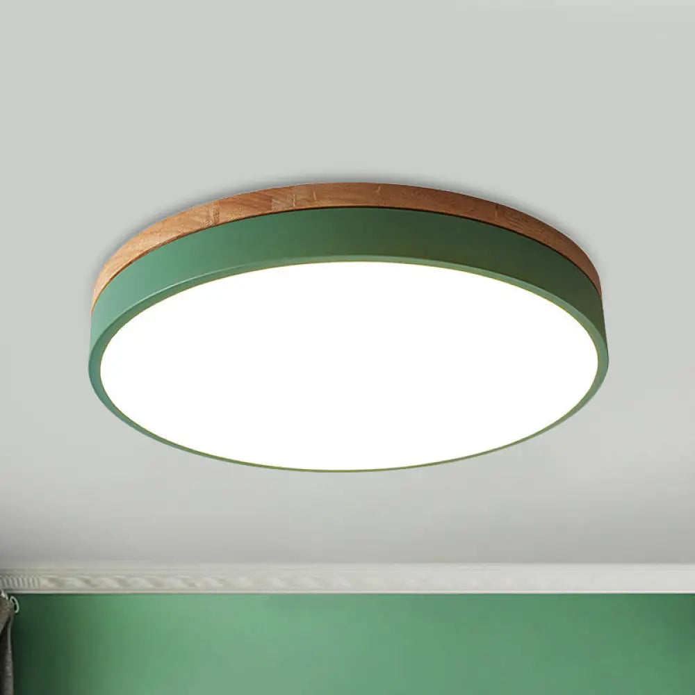 DecorBites™ DecorBites™ Modern LED Green Flush Mount Ceiling Light with Acrylic Diffuser - Available in 12"/16"/19.5" Widths