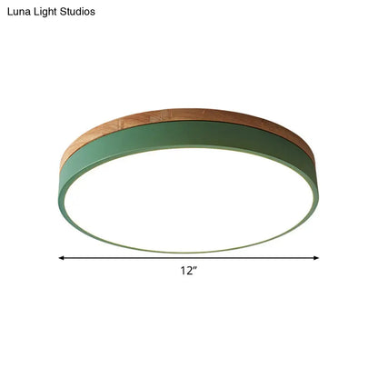 DecorBites™ DecorBites™ Modern LED Green Flush Mount Ceiling Light with Acrylic Diffuser - Available in 12"/16"/19.5" Widths