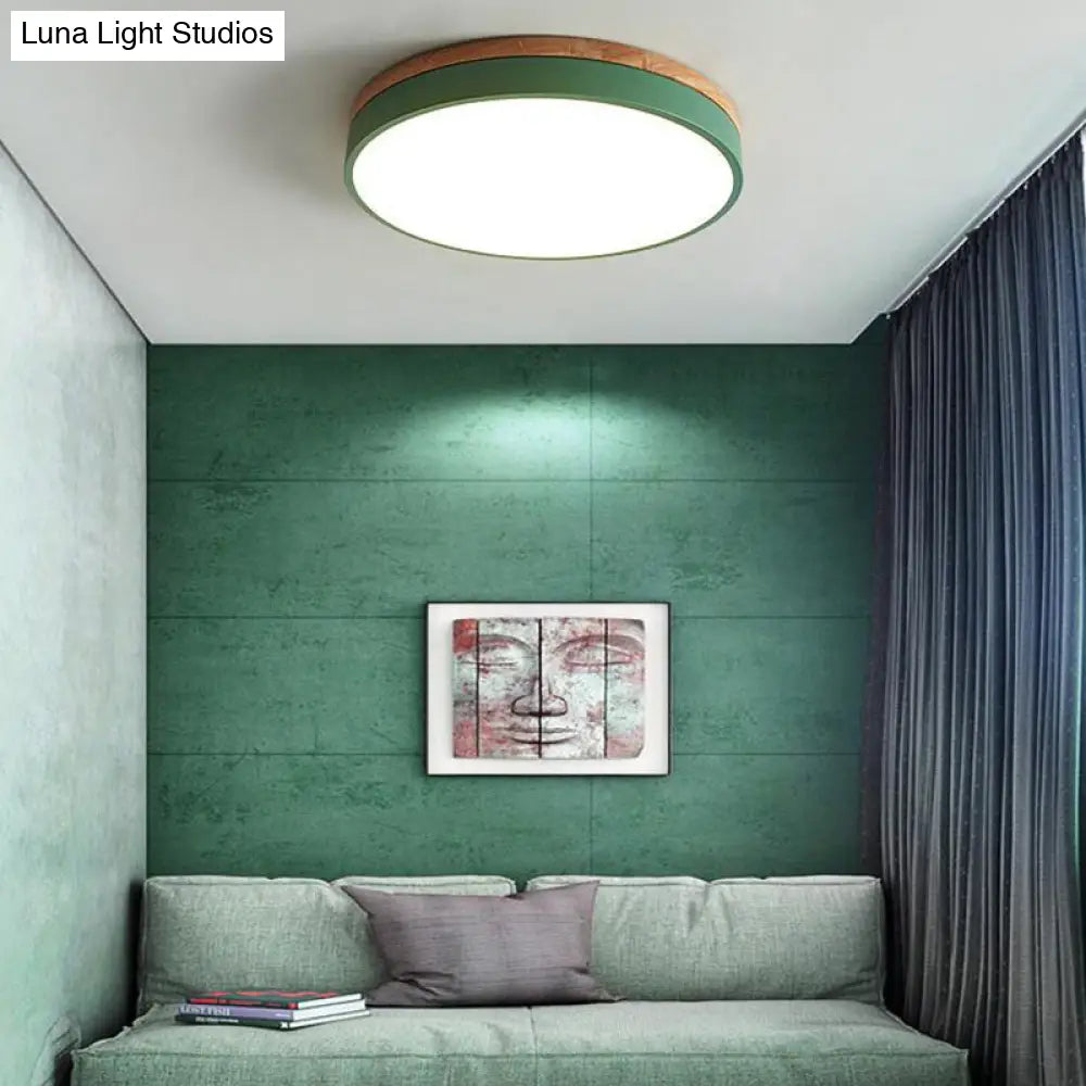 DecorBites™ DecorBites™ Modern LED Green Flush Mount Ceiling Light with Acrylic Diffuser - Available in 12"/16"/19.5" Widths