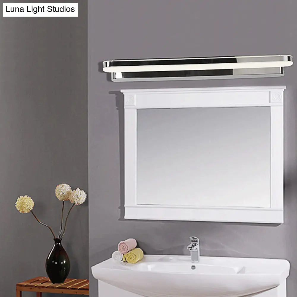 Aplique de pared LED moderno DecorBites™ para iluminación de tocador de baño - Diseño lineal en níquel con luz blanca cálida