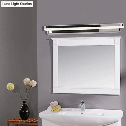 Aplique de pared LED moderno DecorBites™ para iluminación de tocador de baño - Diseño lineal en níquel con luz blanca cálida