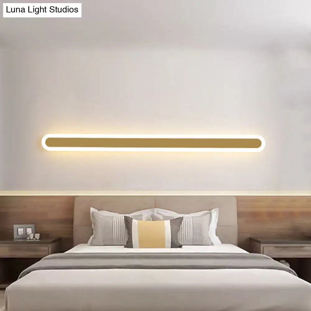 DecorBites™ DecorBites™ Modern LED Oblong Bedroom Wall Sconce Light - Acrylic, Minimalist Design, Warm/White Light - 12"/16"/23.5" Sizes