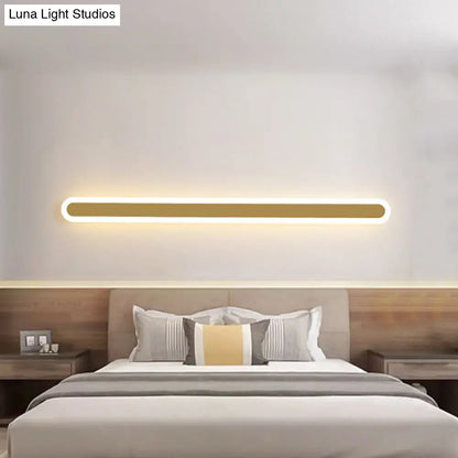 DecorBites™ DecorBites™ Modern LED Oblong Bedroom Wall Sconce Light - Acrylic, Minimalist Design, Warm/White Light - 12"/16"/23.5" Sizes