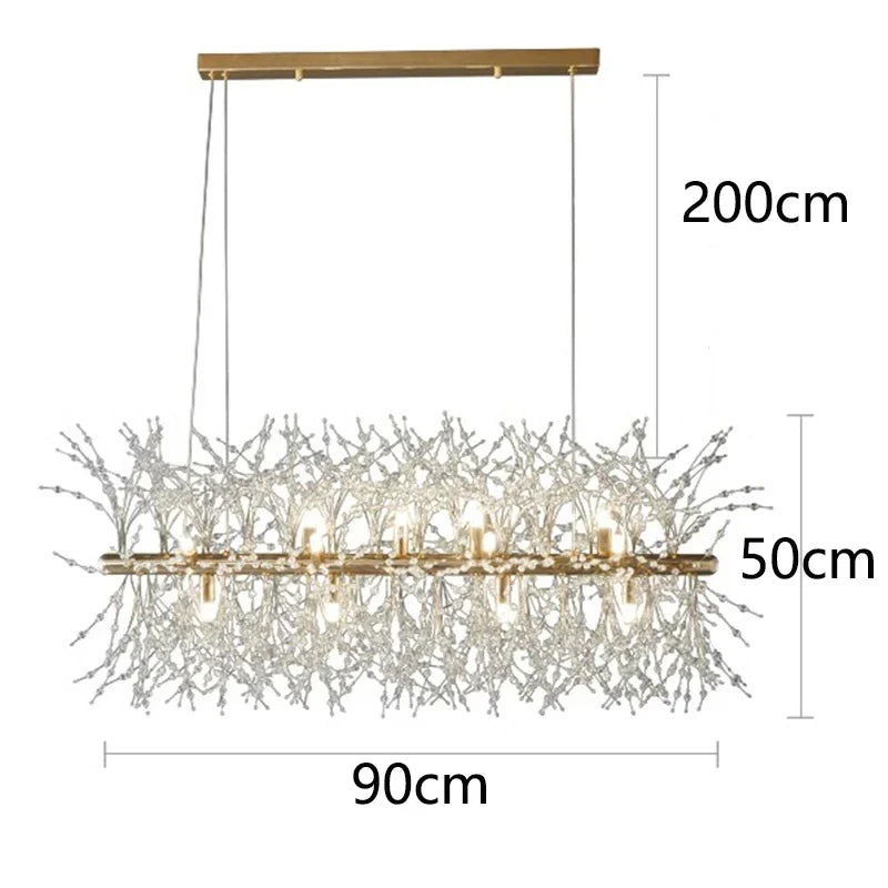 Modern LED Pendant Chandelier for Home Decor - Long platter 12heads / Warm light - Chandelier