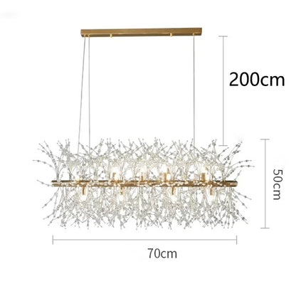 Modern LED Pendant Chandelier for Home Decor - Long platter 9 heads / Dimmable - Chandelier