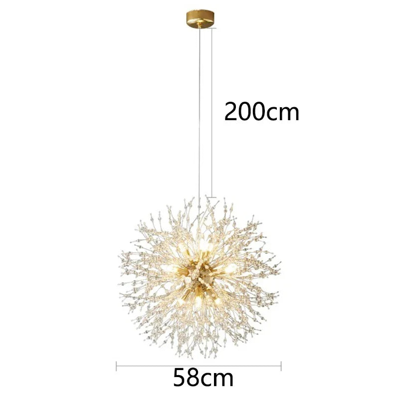 Modern LED Pendant Chandelier for Home Decor - Round ball 12 heads / Warm light - Chandelier