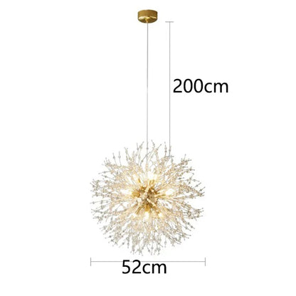 Modern LED Pendant Chandelier for Home Decor - Round ball 8 heads / Warm light - Chandelier
