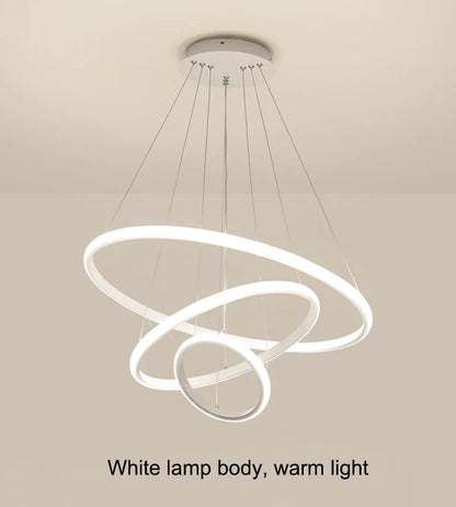 Modern LED Pendant Lamp in Black - Chandelier