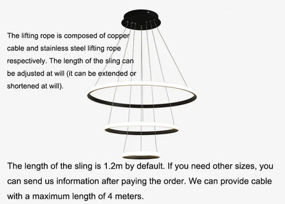 Modern LED Pendant Lamp in Black - Chandelier