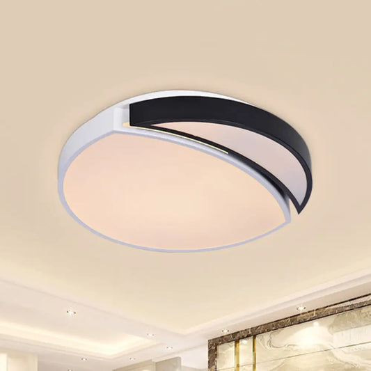 DecorBites™ DecorBites™ Modern LED Round Ceiling Flush Light - Acrylic Black and White Flushmount Lighting - Warm, White, and 3 Color Light Options