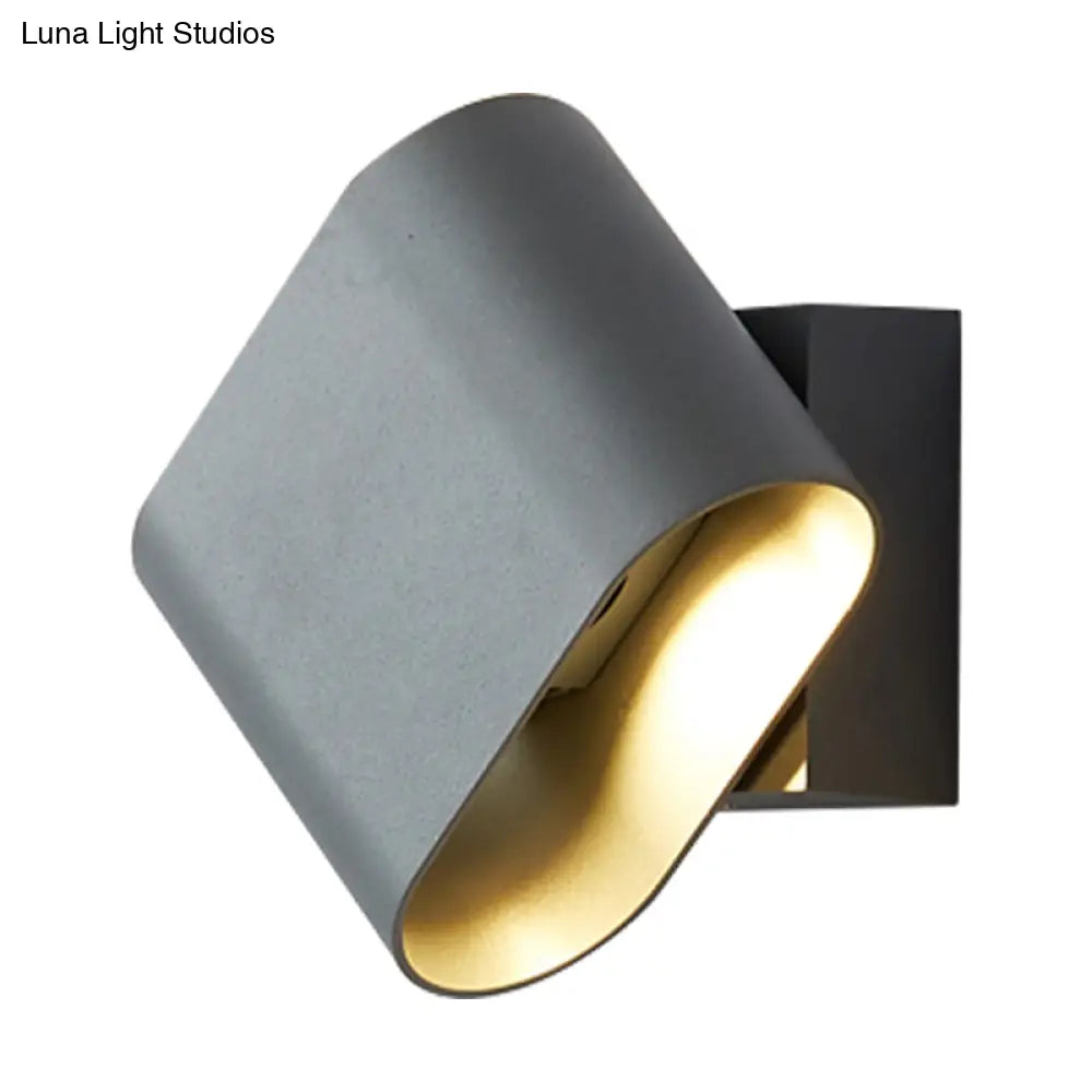 DecorBites™ DecorBites™ Modern LED Round Edge Wall Sconce Light – Simple Metal, Mountable in Black, Grey, or White - Ideal for Corridors