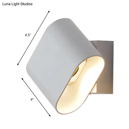 DecorBites™ DecorBites™ Modern LED Round Edge Wall Sconce Light – Simple Metal, Mountable in Black, Grey, or White - Ideal for Corridors