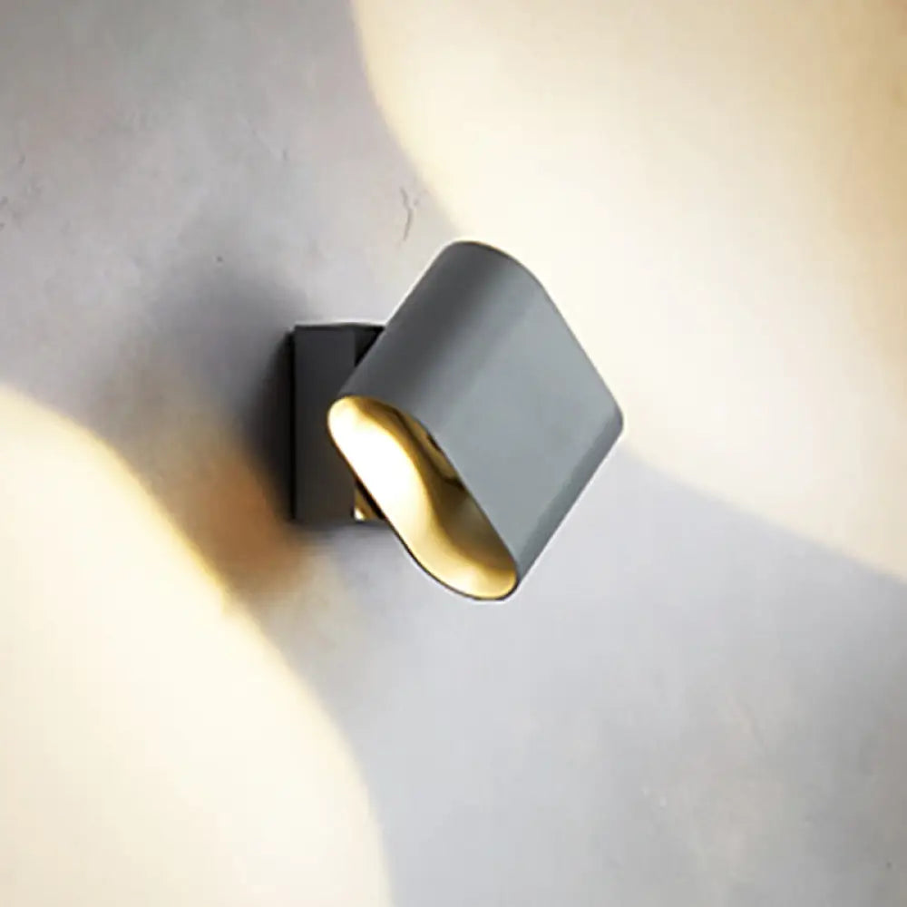 DecorBites™ DecorBites™ Modern LED Round Edge Wall Sconce Light – Simple Metal, Mountable in Black, Grey, or White - Ideal for Corridors