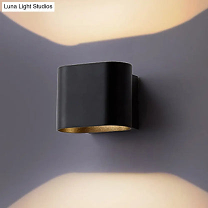 DecorBites™ DecorBites™ Modern LED Round Edge Wall Sconce Light – Simple Metal, Mountable in Black, Grey, or White - Ideal for Corridors