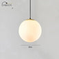 Modern LED Round Glass Ball Pendant Lights Iron E14 Pendant Lamps Hanging Light Fixture for Living Room Bedroom Dining Room