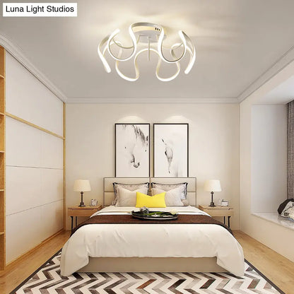 DecorBites™ DecorBites™ Modern LED Semi Flush Mount Ceiling Light with Seamless Curves - Ideal for Bedrooms