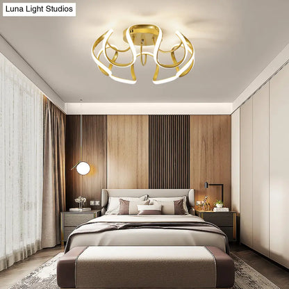 DecorBites™ DecorBites™ Modern LED Semi Flush Mount Ceiling Light with Seamless Curves - Ideal for Bedrooms