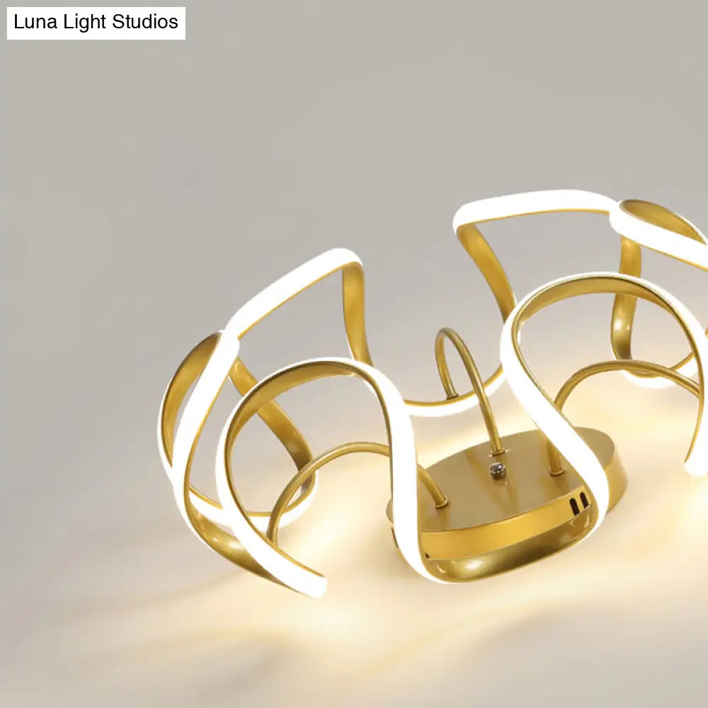 DecorBites™ DecorBites™ Modern LED Semi Flush Mount Ceiling Light with Seamless Curves - Ideal for Bedrooms