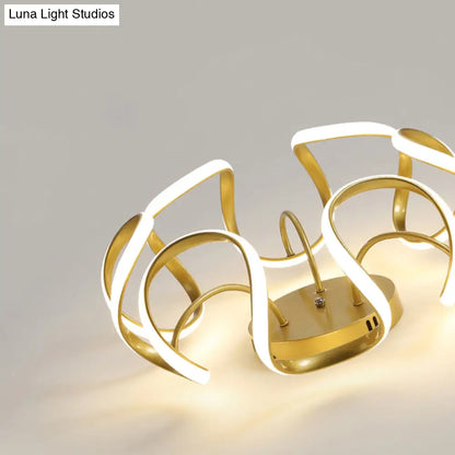 DecorBites™ DecorBites™ Modern LED Semi Flush Mount Ceiling Light with Seamless Curves - Ideal for Bedrooms