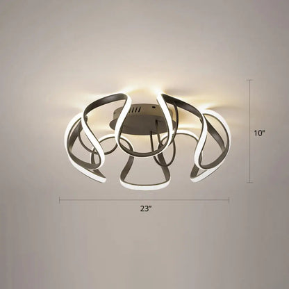 DecorBites™ DecorBites™ Modern LED Semi Flush Mount Ceiling Light with Seamless Curves - Ideal for Bedrooms
