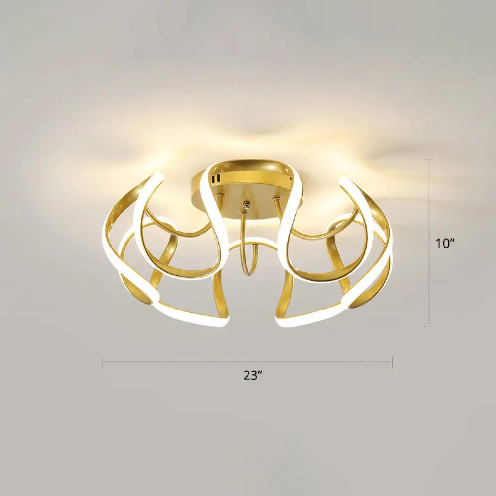 DecorBites™ DecorBites™ Modern LED Semi Flush Mount Ceiling Light with Seamless Curves - Ideal for Bedrooms