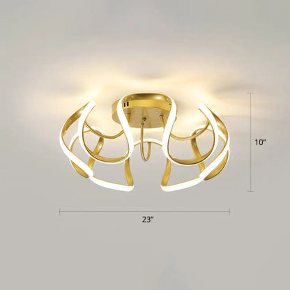 DecorBites™ DecorBites™ Modern LED Semi Flush Mount Ceiling Light with Seamless Curves - Ideal for Bedrooms
