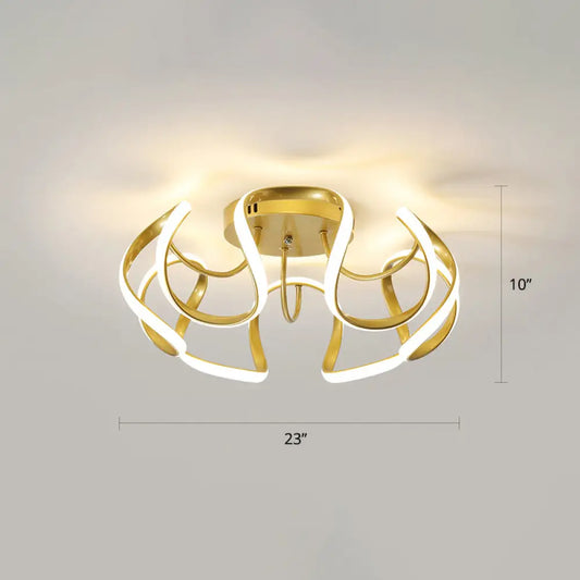 DecorBites™ DecorBites™ Modern LED Semi Flush Mount Ceiling Light with Seamless Curves - Ideal for Bedrooms