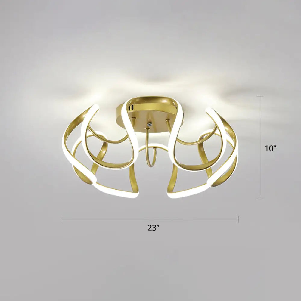 DecorBites™ DecorBites™ Modern LED Semi Flush Mount Ceiling Light with Seamless Curves - Ideal for Bedrooms