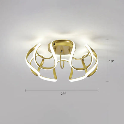 DecorBites™ DecorBites™ Modern LED Semi Flush Mount Ceiling Light with Seamless Curves - Ideal for Bedrooms