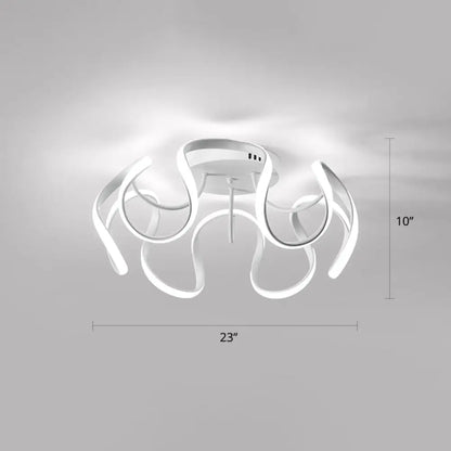 DecorBites™ DecorBites™ Modern LED Semi Flush Mount Ceiling Light with Seamless Curves - Ideal for Bedrooms