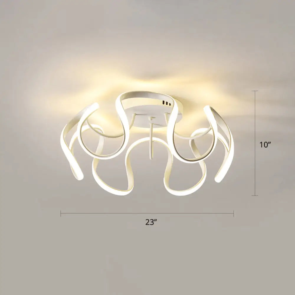 DecorBites™ DecorBites™ Modern LED Semi Flush Mount Ceiling Light with Seamless Curves - Ideal for Bedrooms