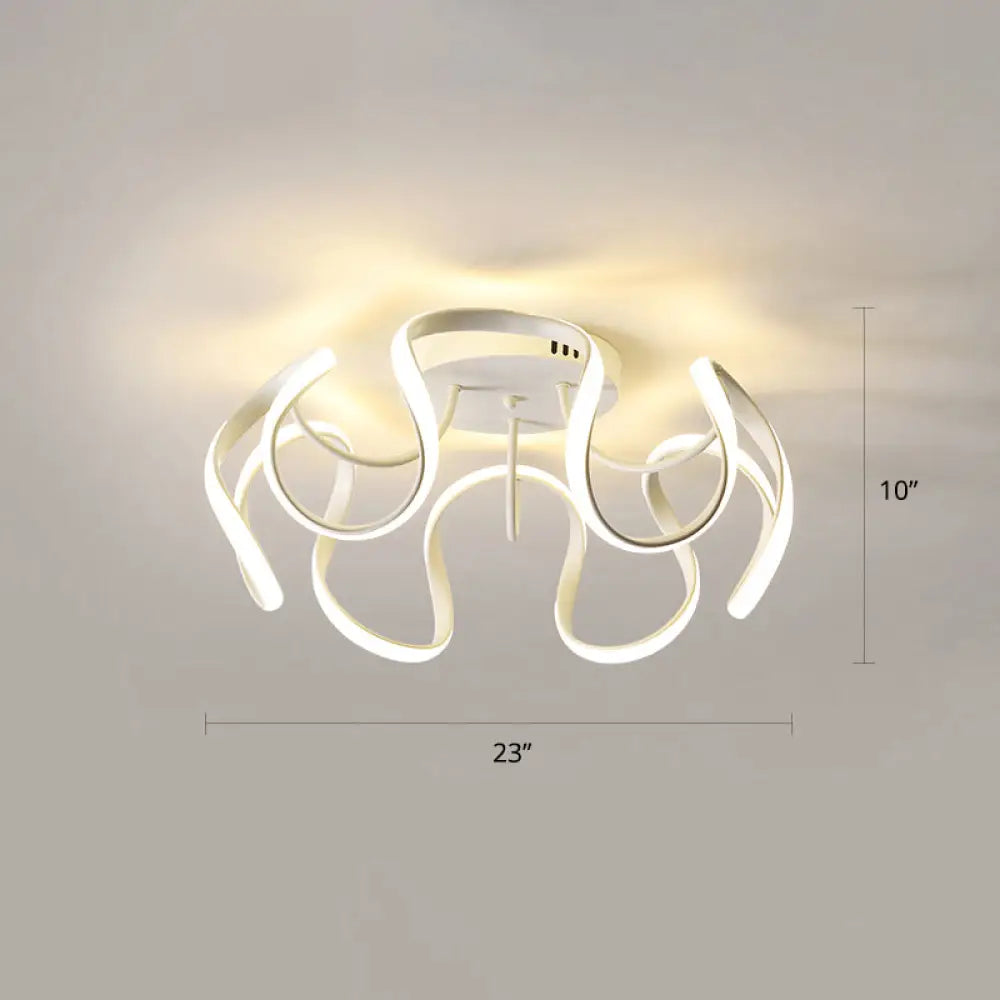 DecorBites™ DecorBites™ Modern LED Semi Flush Mount Ceiling Light with Seamless Curves - Ideal for Bedrooms