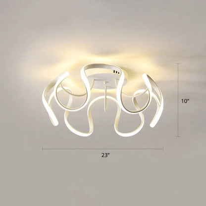 DecorBites™ DecorBites™ Modern LED Semi Flush Mount Ceiling Light with Seamless Curves - Ideal for Bedrooms