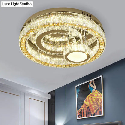 DecorBites™ DecorBites™ Modern LED Semi-Flush Mount: Stainless-Steel Finish with Crystal Blocks