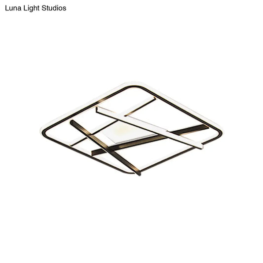 DecorBites™ DecorBites™ Modern LED Square and Line Flush Mount Ceiling Lamp in White/Warm Light for Bedroom
