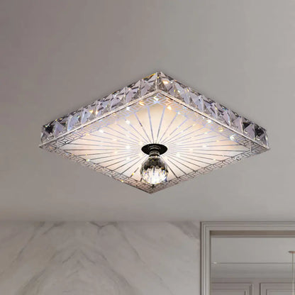 DecorBites™ DecorBites™ Modern LED Square Flush Mount Lamp - Elegant Crystal Flush Light Fixture for Corridor in Warm/White Light - Recessed/Surface Mounted