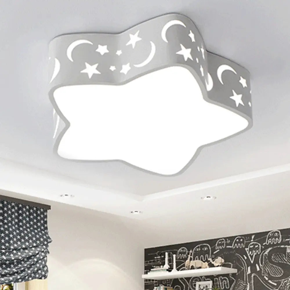 DecorBites™ DecorBites™ Modern LED Star Ceiling Light: Acrylic White Lamp for Kids' Bedroom