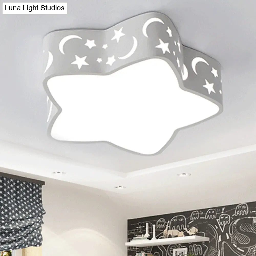 DecorBites™ DecorBites™ Modern LED Star Ceiling Light: Acrylic White Lamp for Kids' Bedroom
