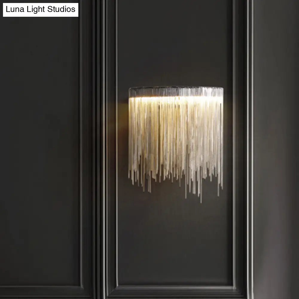 DecorBites™ DecorBites™ Modern LED Wall Lamp for Living Room - Silver Fountain Wall Mount Light Fixture