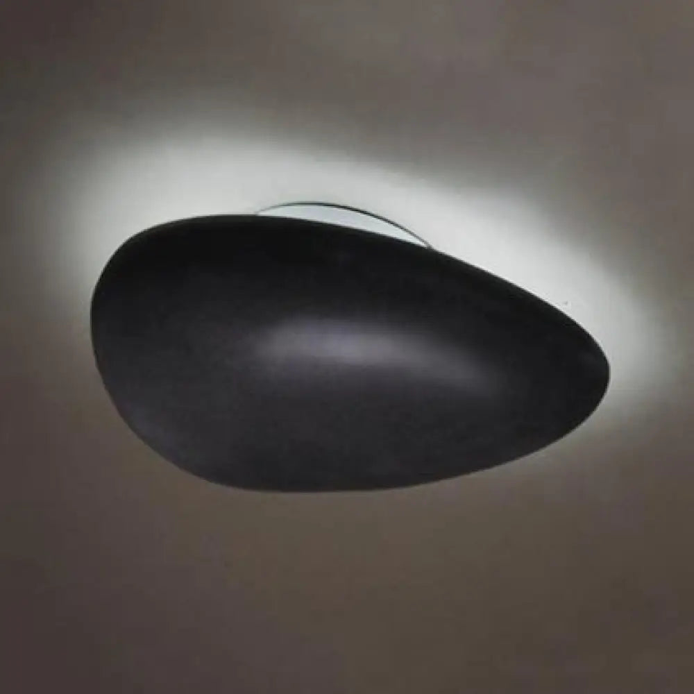 DecorBites™ DecorBites™ Modern LED Wall Lamp - Pebble Shape Resin Sconce Light Fixture (4"/9" Length) in Black
