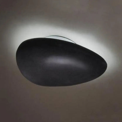 DecorBites™ DecorBites™ Modern LED Wall Lamp - Pebble Shape Resin Sconce Light Fixture (4"/9" Length) in Black