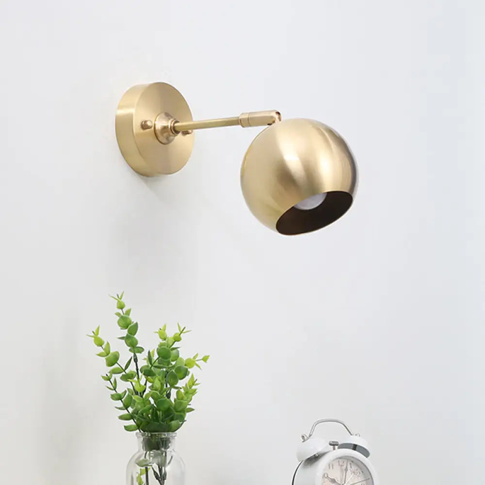 DecorBites™ DecorBites™ Modern LED Wall Lamp with Brass Dome and Metal Mount - Perfect for Living Rooms